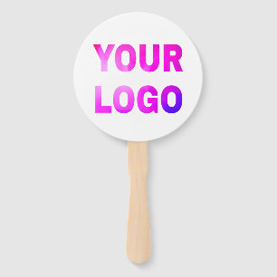 simple minimal add your logo/design here text hand fan