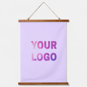 simple minimal add your logo/design here text hanging tapestry