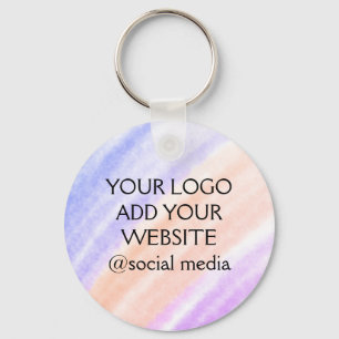 simple minimal add your logo/design here text ke key ring