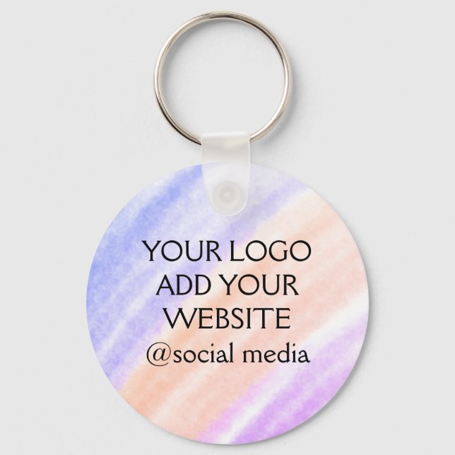 simple minimal add your logo/design here text   ke key ring (Front)