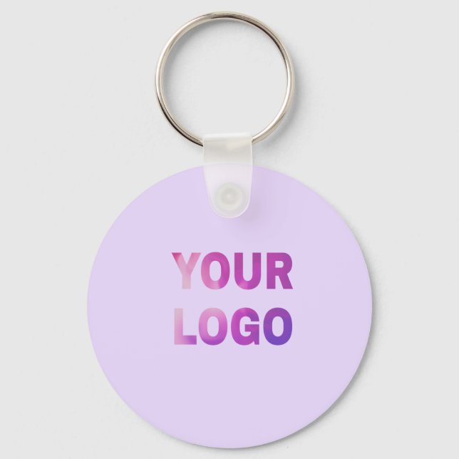simple minimal add your logo/design here text      key ring (Front)