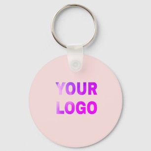 simple minimal add your logo/design here text key ring