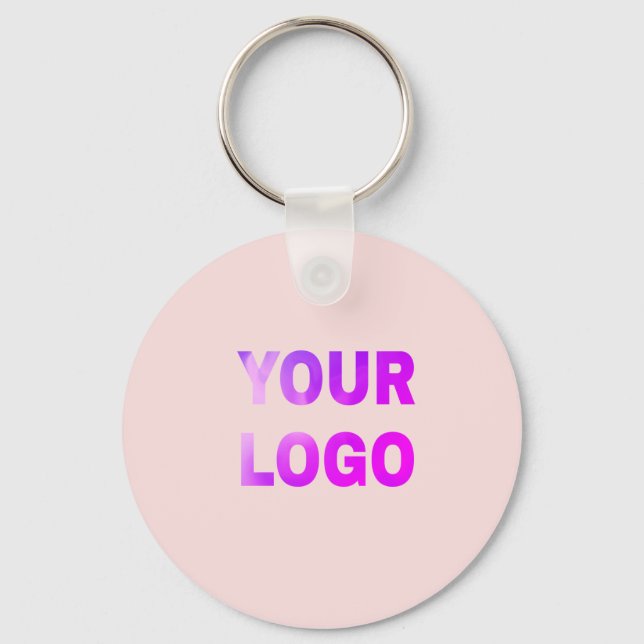 simple minimal add your logo/design here text     key ring (Front)