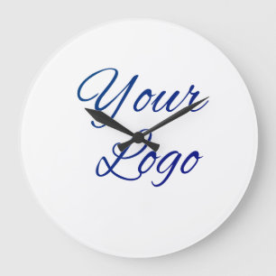 simple minimal add your logo/design here text      large clock