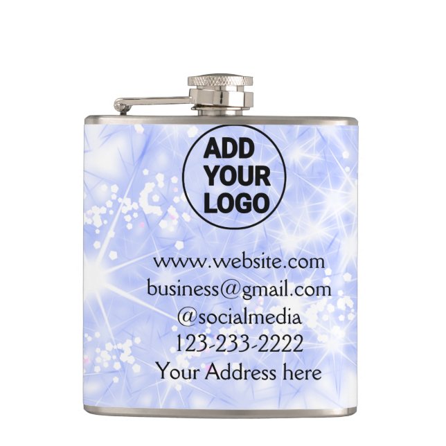 simple minimal add your logo/design here text name hip flask (Front)