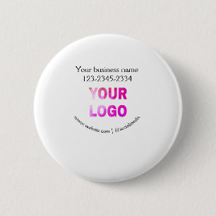simple minimal add your logo/design here text pos 6 cm round badge