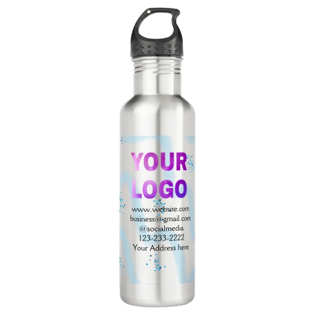 simple minimal add your logo/design here text  pos 710 ml water bottle (Front)