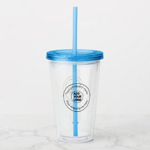 simple minimal add your logo/design here text  pos acrylic tumbler