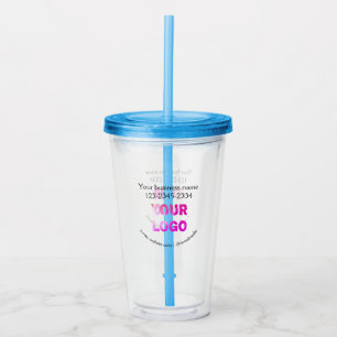 simple minimal add your logo/design here text  pos acrylic tumbler