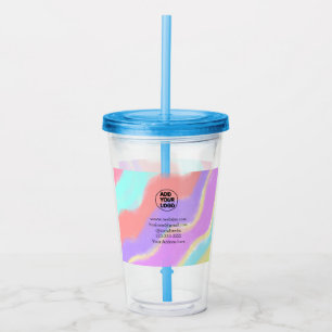 simple minimal add your logo/design here text  pos acrylic tumbler