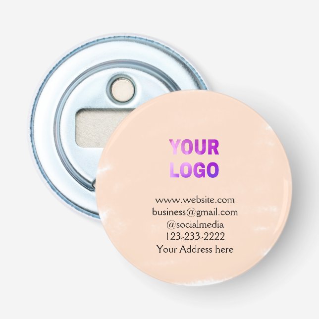 simple minimal add your logo/design here text  pos bottle opener (Front)
