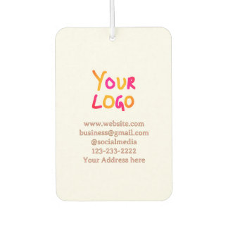 simple minimal add your logo/design here text pos car air freshener