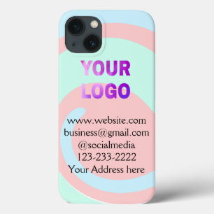 simple minimal add your logo/design here text pos iPhone 13 case