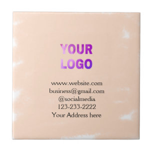 simple minimal add your logo/design here text pos ceramic tile