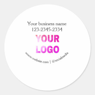 simple minimal add your logo/design here text  pos classic round sticker