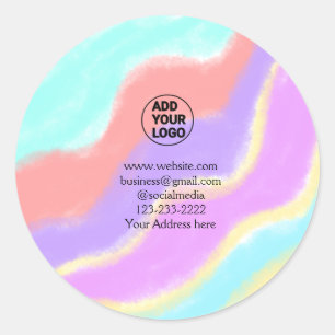 simple minimal add your logo/design here text  pos classic round sticker