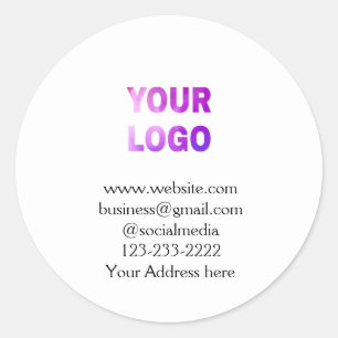 simple minimal add your logo/design here text  pos classic round sticker