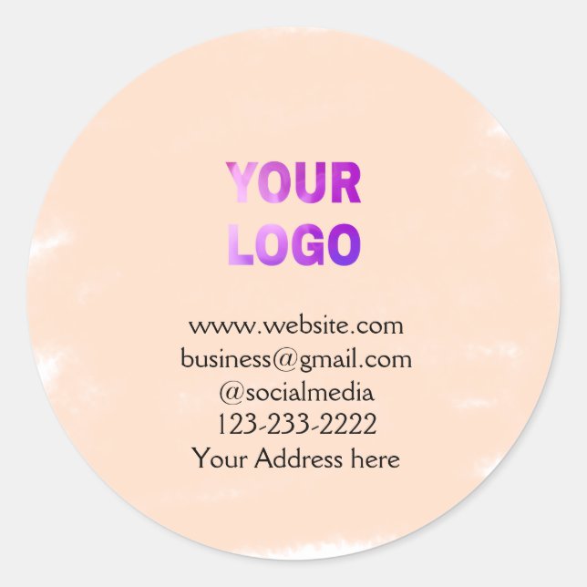 simple minimal add your logo/design here text  pos classic round sticker (Front)