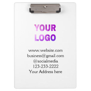 simple minimal add your logo/design here text pos clipboard