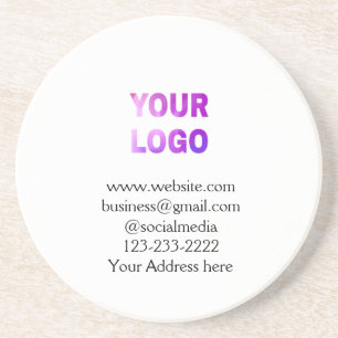 simple minimal add your logo/design here text pos coaster