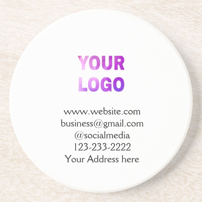 simple minimal add your logo/design here text  pos coaster (Front)