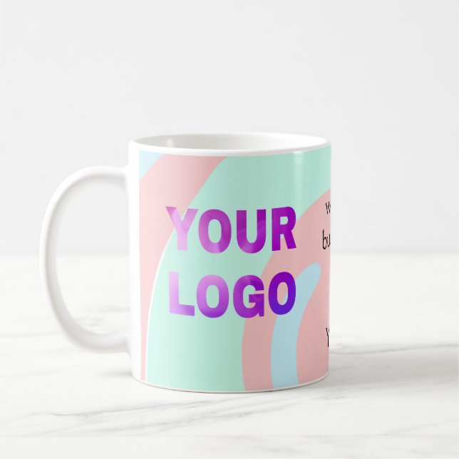 simple minimal add your logo/design here text  pos coffee mug (Left)