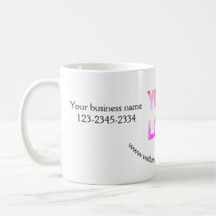 simple minimal add your logo/design here text pos coffee mug