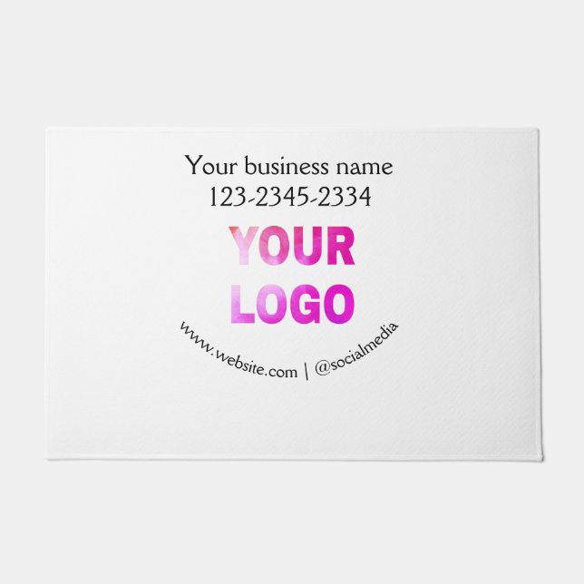 simple minimal add your logo/design here text  pos doormat (Front)