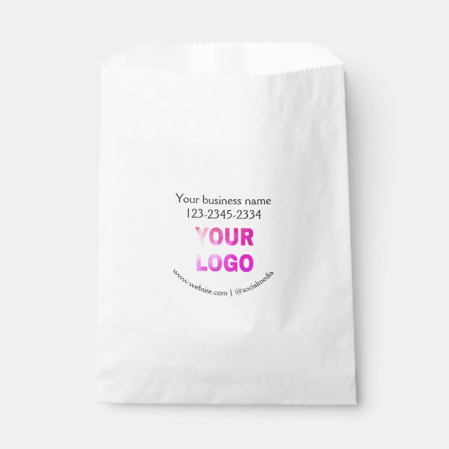 simple minimal add your logo/design here text  pos favour bag (Front)