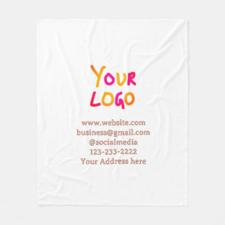simple minimal add your logo/design here text pos fleece blanket
