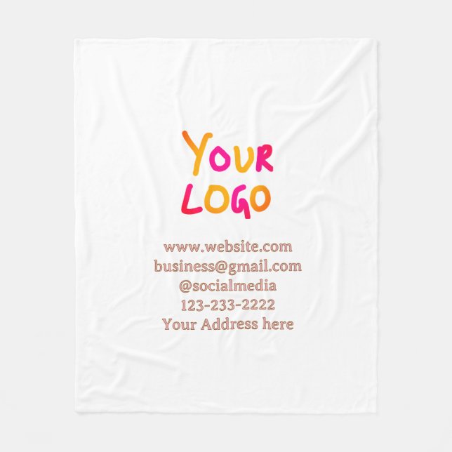 simple minimal add your logo/design here text  pos fleece blanket (Front)