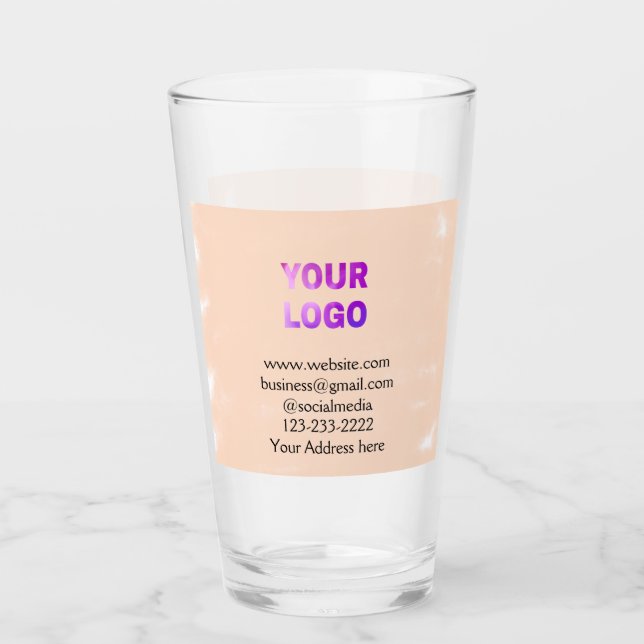 simple minimal add your logo/design here text  pos glass (Front)
