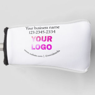 simple minimal add your logo/design here text  pos golf head cover