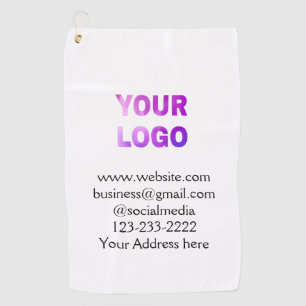 simple minimal add your logo/design here text  pos golf towel