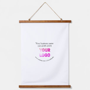 simple minimal add your logo/design here text pos hanging tapestry