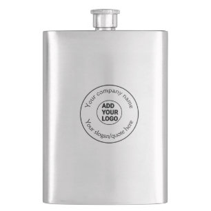 simple minimal add your logo/design here text pos hip flask