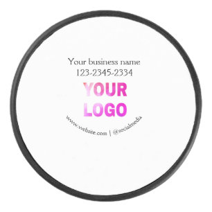 simple minimal add your logo/design here text pos hockey puck