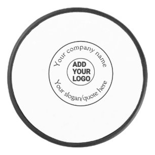 simple minimal add your logo/design here text pos hockey puck