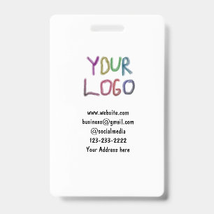 simple minimal add your logo/design here text pos ID badge