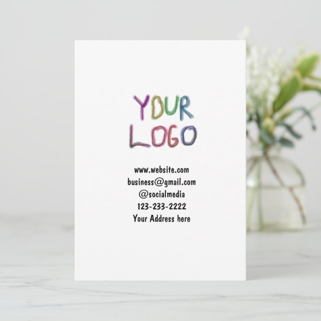 simple minimal add your logo/design here text  pos invitation (Standing Front)