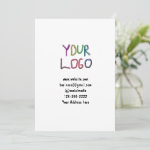 simple minimal add your logo/design here text pos invitation