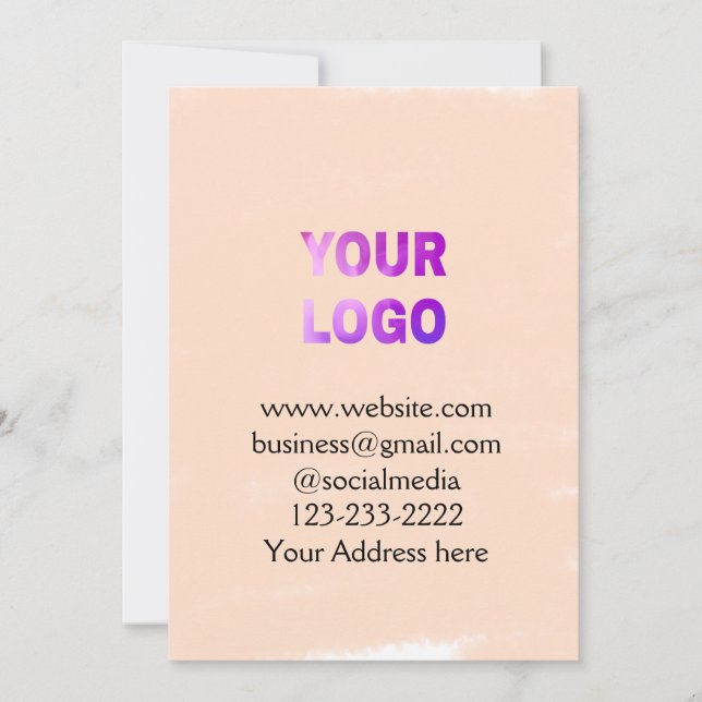 simple minimal add your logo/design here text  pos invitation (Front)