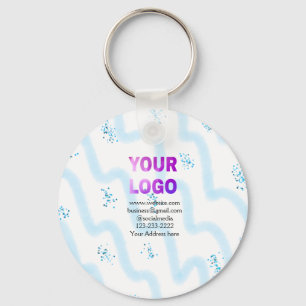 simple minimal add your logo/design here text  pos key ring