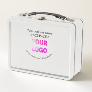 simple minimal add your logo/design here text pos metal lunch box