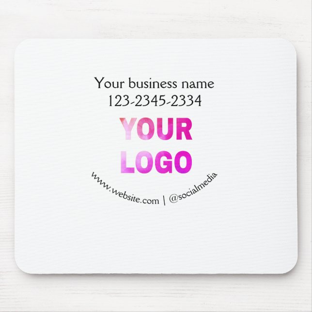 simple minimal add your logo/design here text  pos mouse pad (Front)