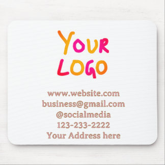 simple minimal add your logo/design here text pos mouse pad