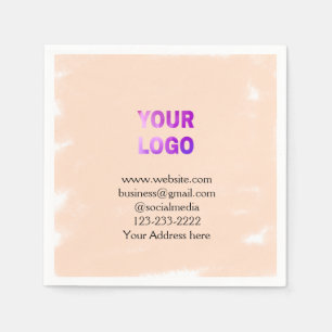 simple minimal add your logo/design here text pos napkin