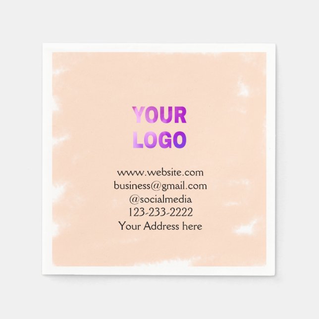 simple minimal add your logo/design here text  pos napkin (Front)