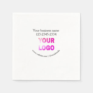 simple minimal add your logo/design here text pos napkin
