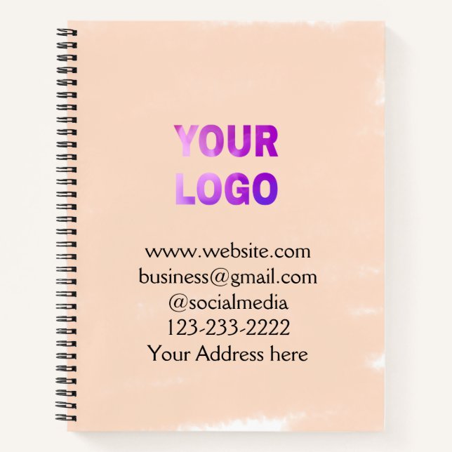 simple minimal add your logo/design here text  pos notebook (Front)